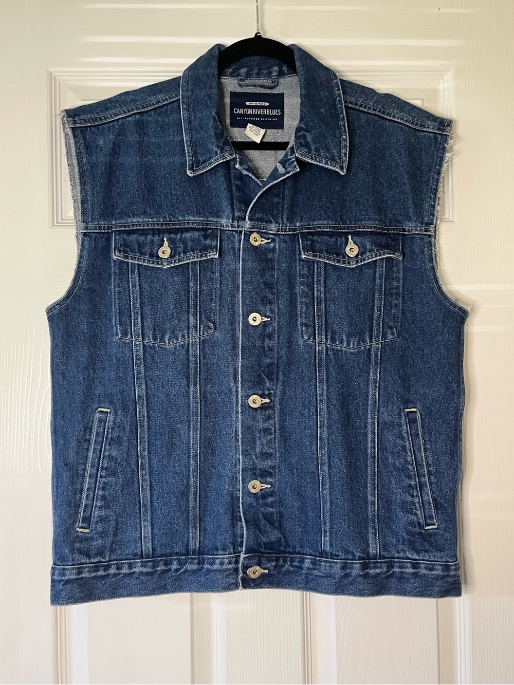 Canyon River Blues Men’s Denim Sleeveless Vest in Classic Blue Authentic Western